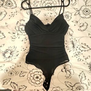Dynamite Shaping Black Mesh Bodysuit
